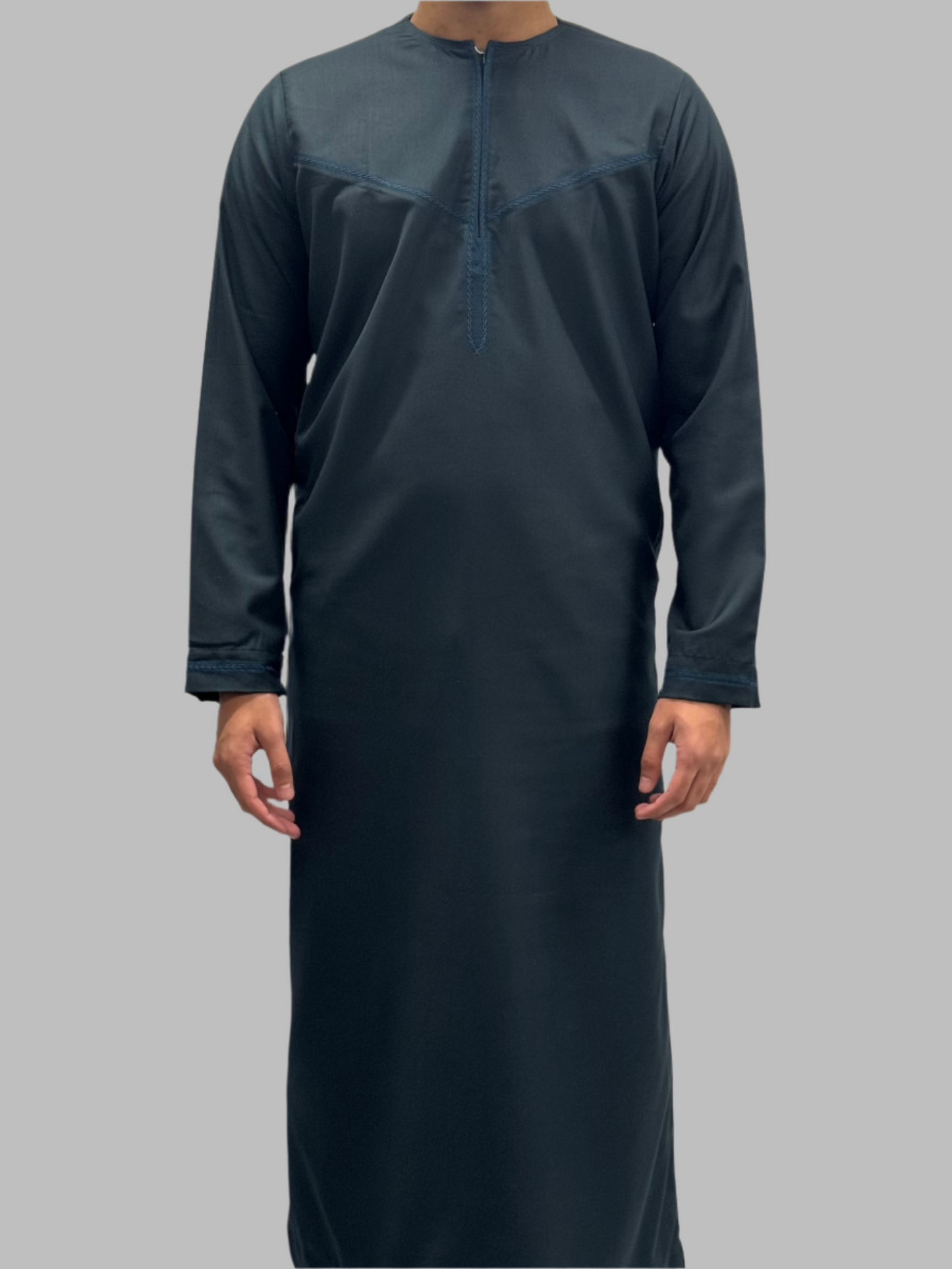 Men's Zayd Thobe Winter Material Dark Teal Front View