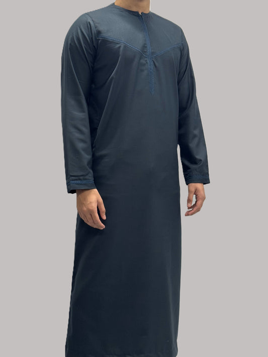 Men's Zayd Thobe Winter Material Dark Teal Side View