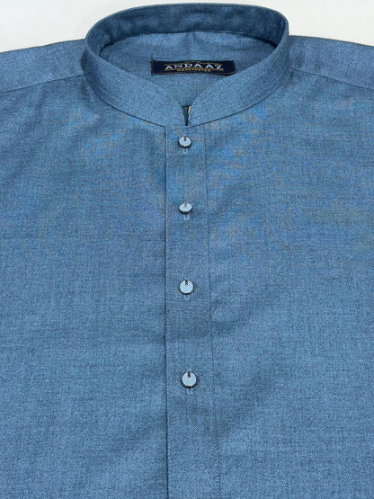 Men's Shalwar Kameez Merino Wool Blended Winter Material - Blue