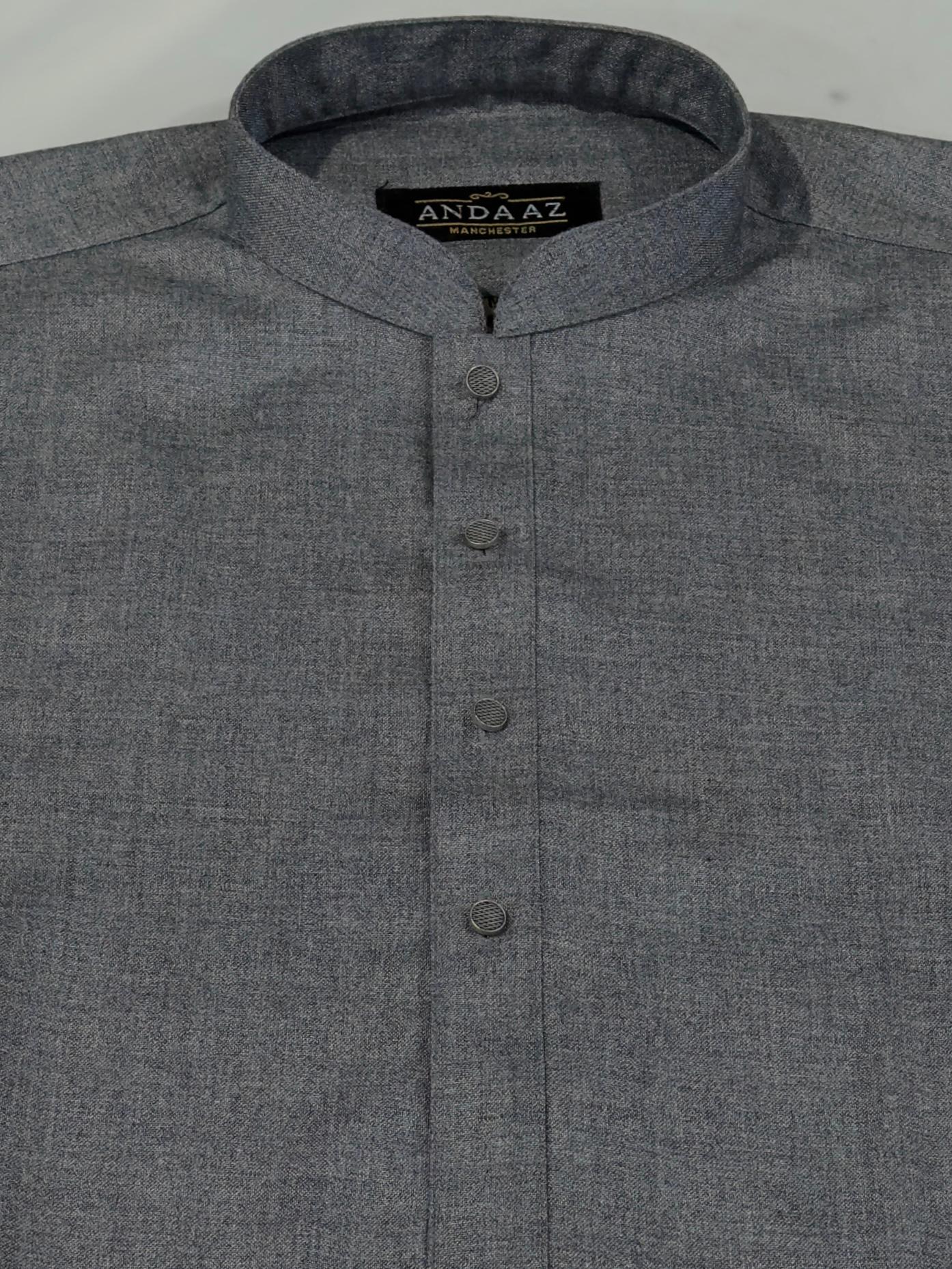 Men's Shalwar Kameez Merino Wool Blended Winter Material - Grey
