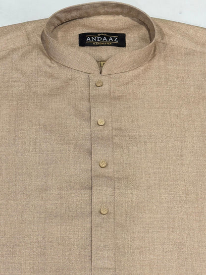 Men's Shalwar Kameez Merino Wool Blended Winter Material - Sand