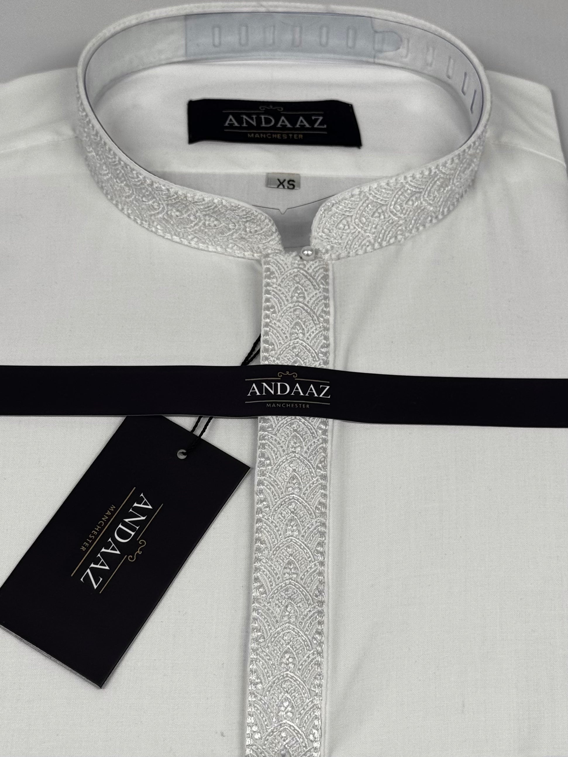 Off White with Off White Placket Embroidery