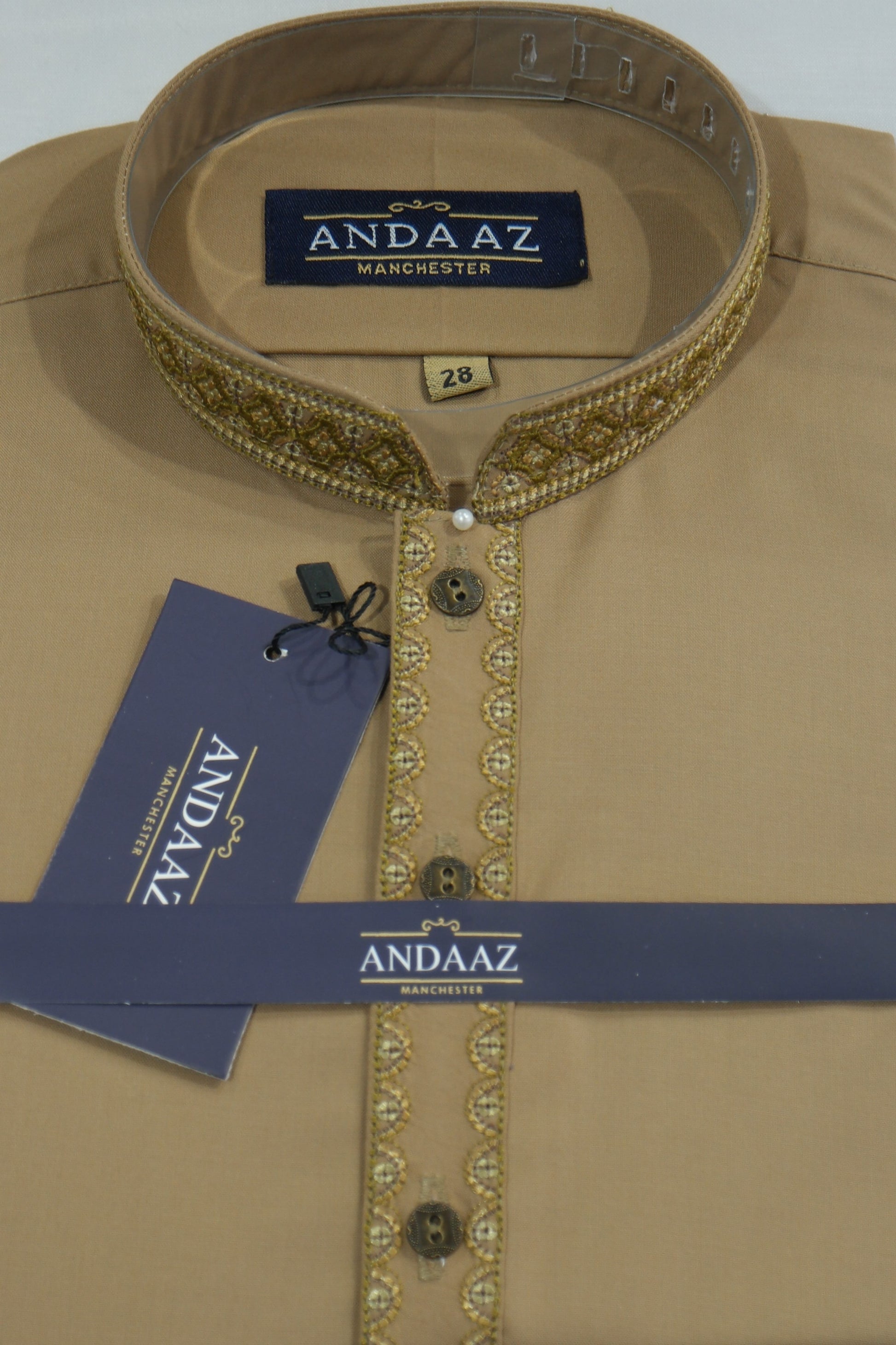 Shalwar Kameez Caramel Multi Colour Split Placket Embroidery
