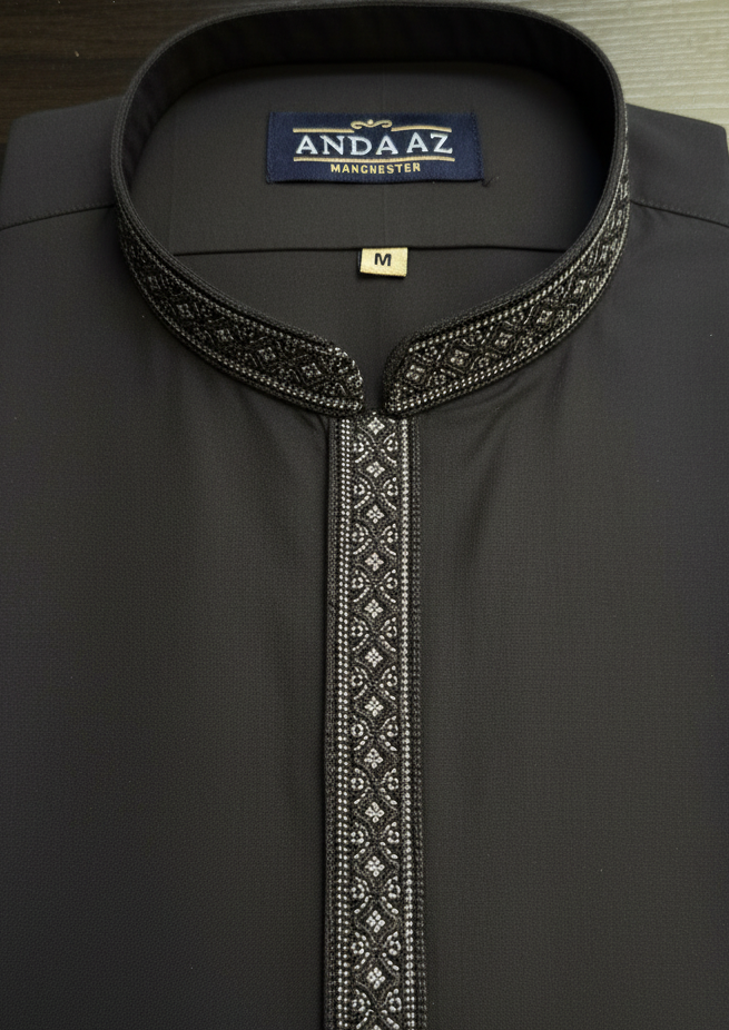 Shalwar Kameez Charcoal Placket
