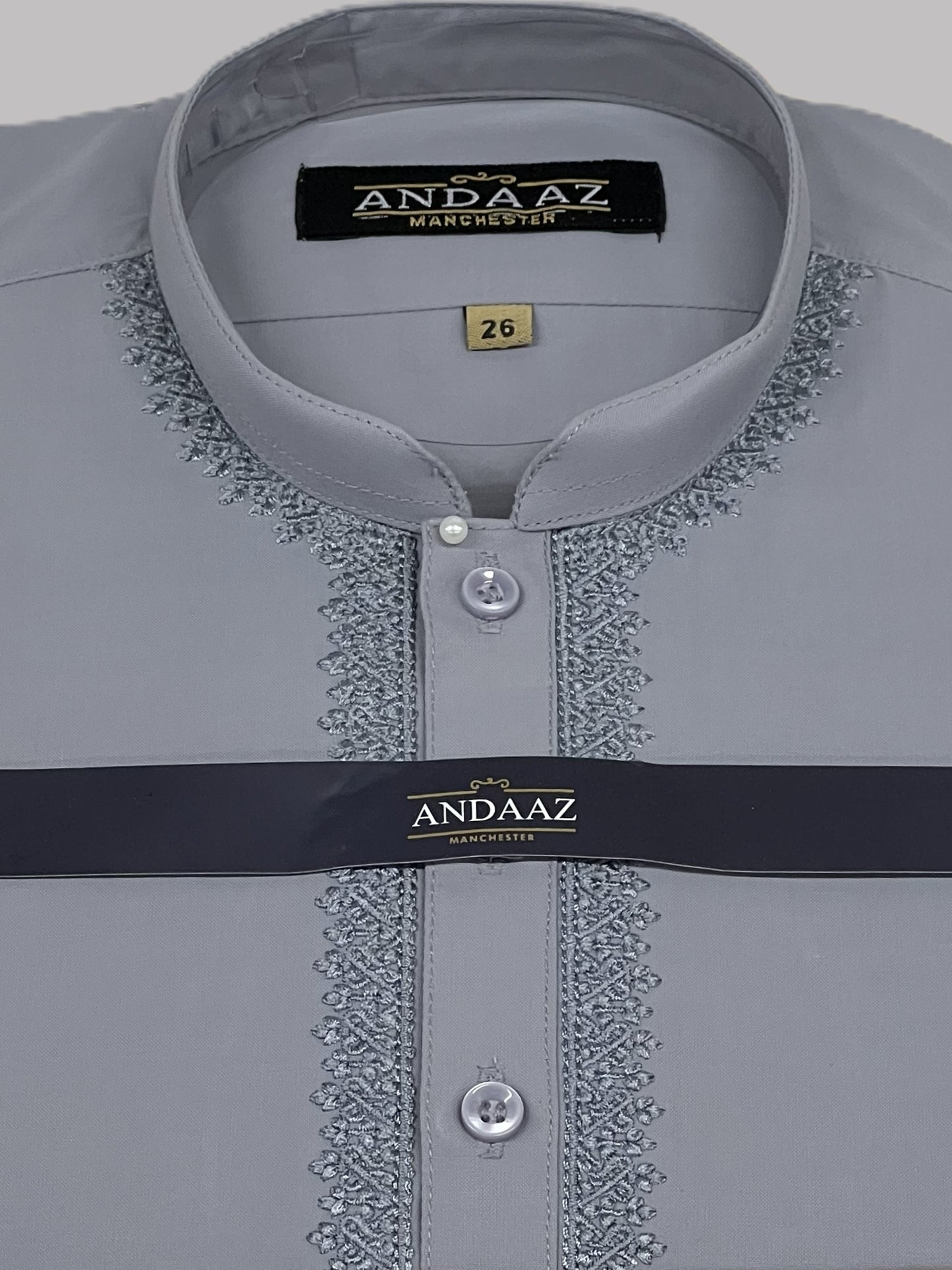 Shalwar Kameez Cloud Grey with Piyala Embroidery
