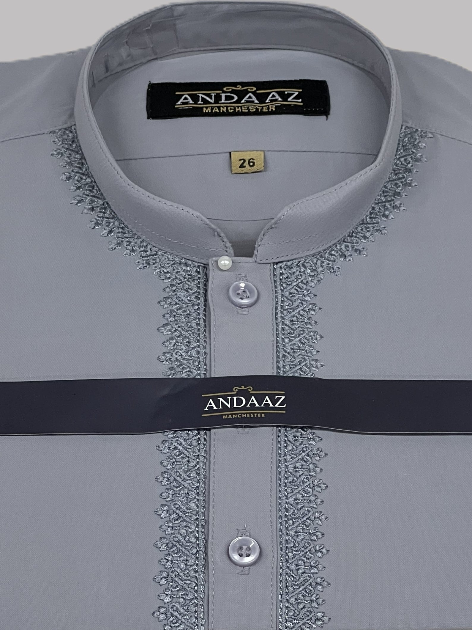 Shalwar Kameez Cloud Grey with Piyala Embroidery