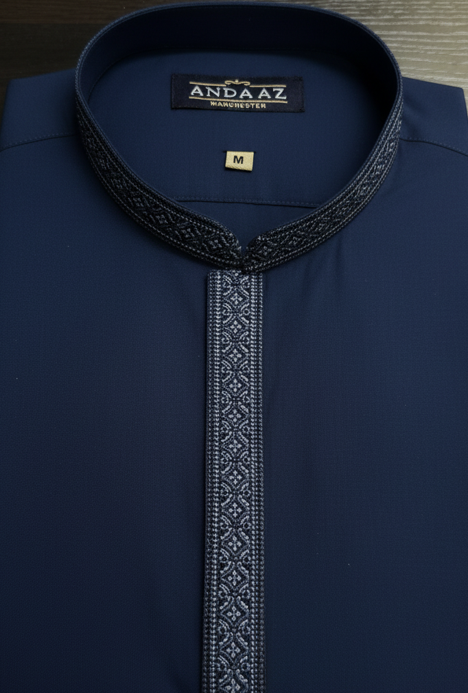 Shalwar Kameez Dark Blue Placket