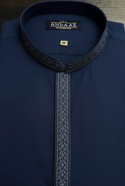 Shalwar Kameez Dark Blue Placket
