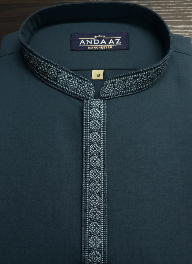 Shalwar Kameez Dark Teal Placket