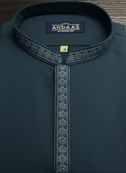 Shalwar Kameez Dark Teal Placket