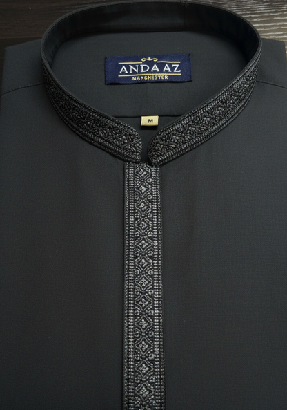 Shalwar Kameez Graphite Grey Placket