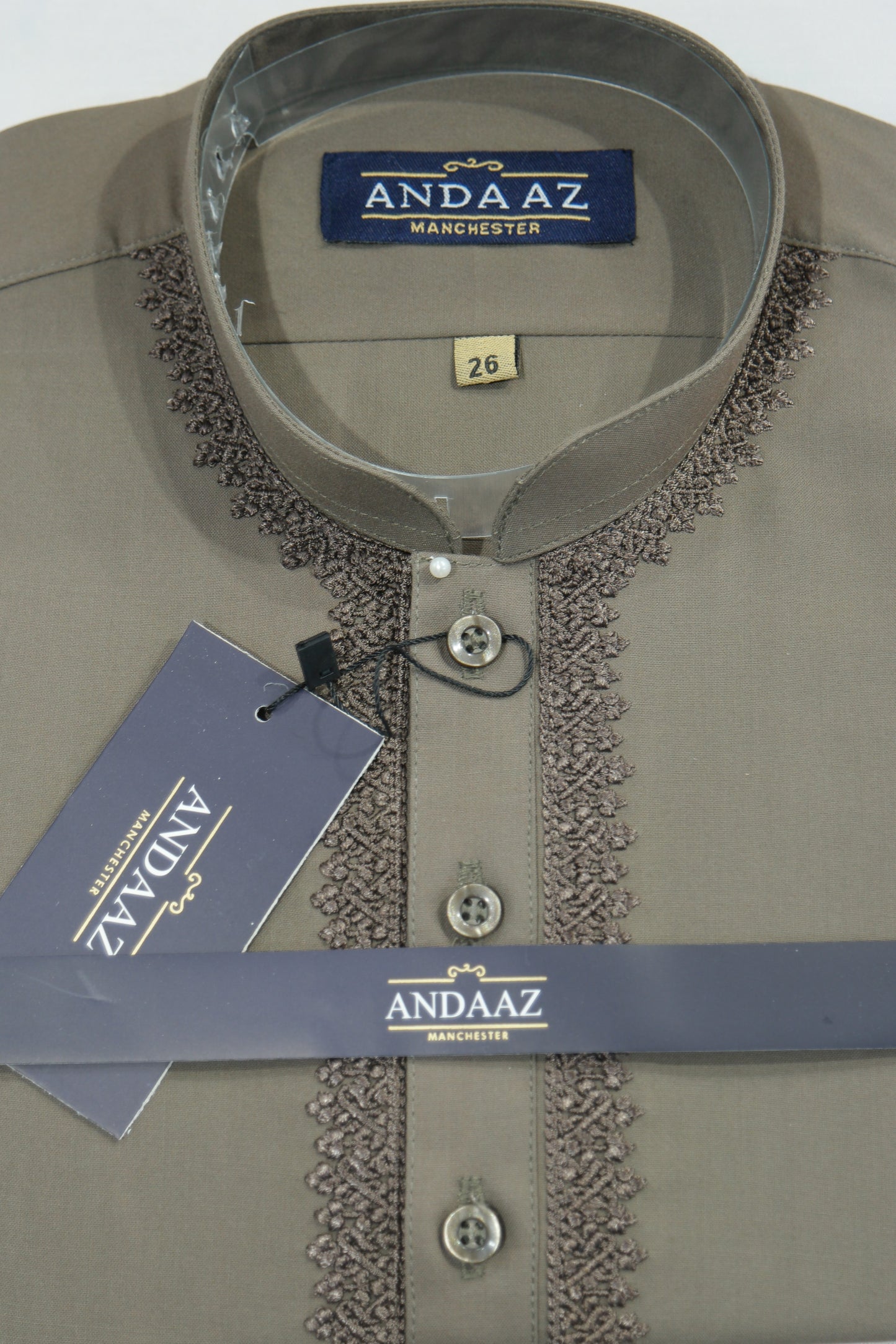 Shalwar Kameez Khaki Piyala Embroidery