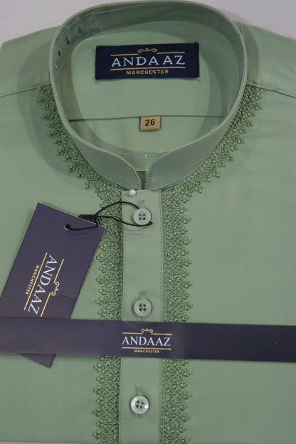 Shalwar Kameez Matcha Green Piyala Embroidery