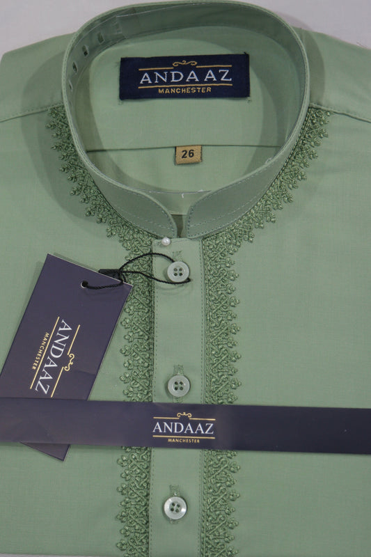 Shalwar Kameez Matcha Green Piyala Embroidery