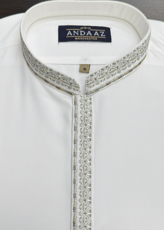 Shalwar Kameez Off White Placket