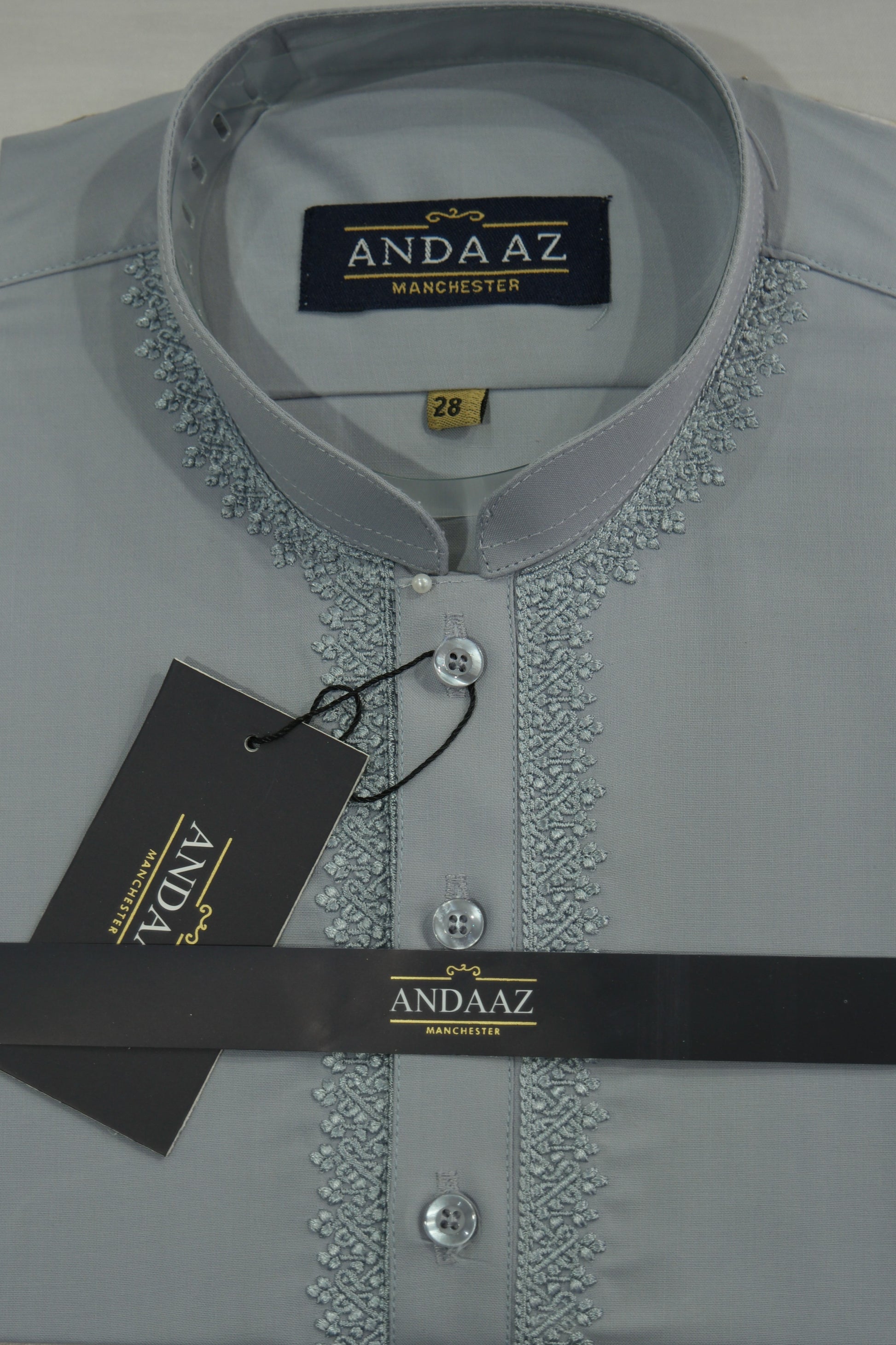 Shalwar Kameez Powder Grey Piyala Embroidery