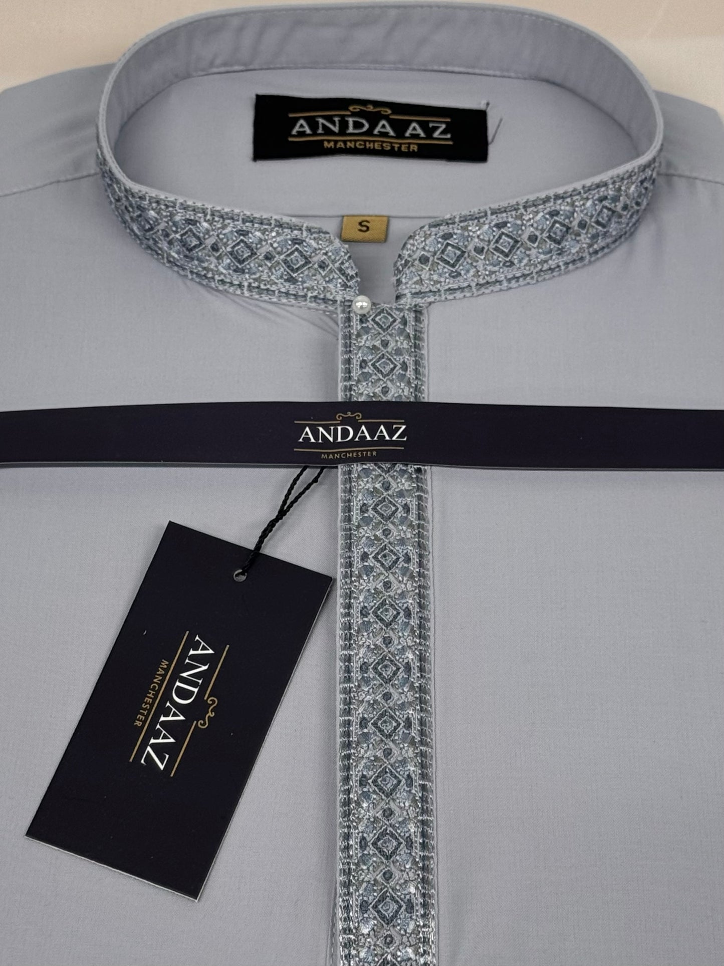 Shalwar Kameez Sky Blue Multi Colour Placket Embroidery