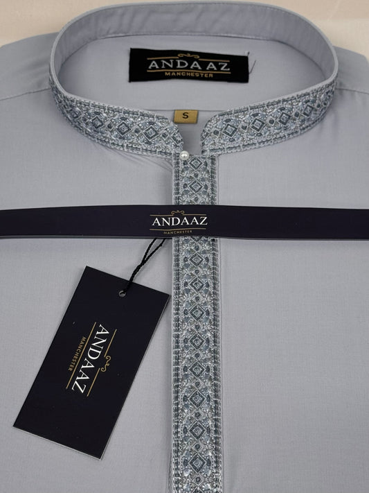 Shalwar Kameez Sky Blue Multi Colour Placket Embroidery