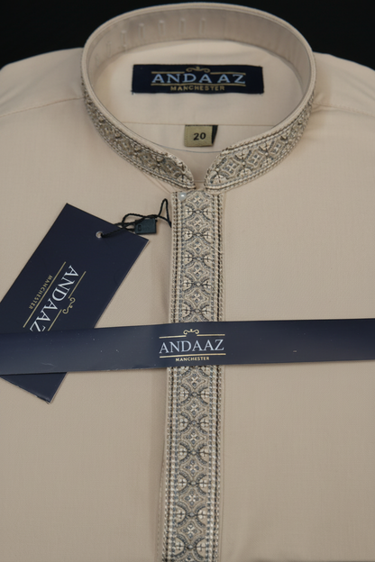 Shalwar Kameez Vanilla Multi Colour Placket Embroidery
