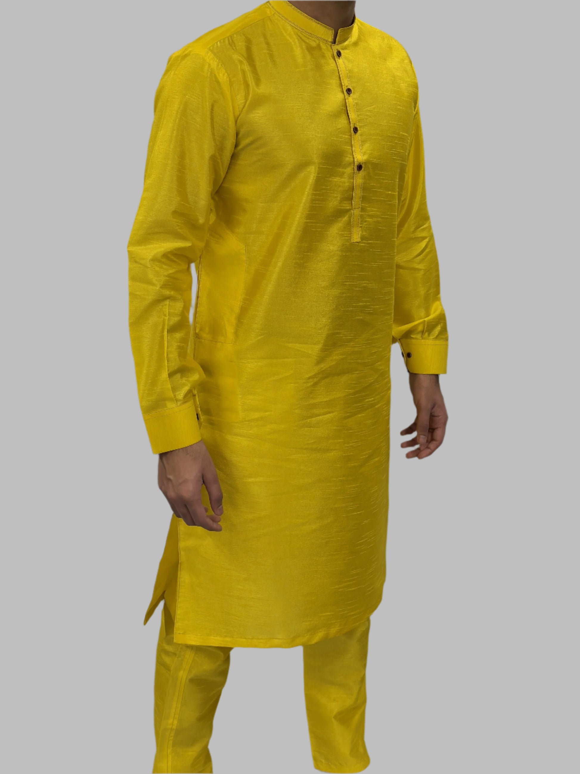 Yellow Plain Silky Side View