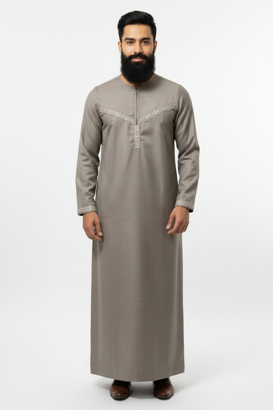 Andaaz Zain Thobe Stone Man Front View