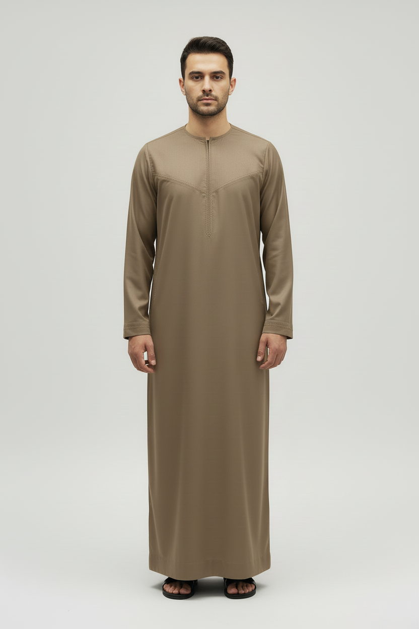 Beige Stone Zayd Thobe Front View