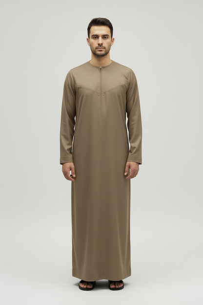 Beige Stone Zayd Thobe Front View