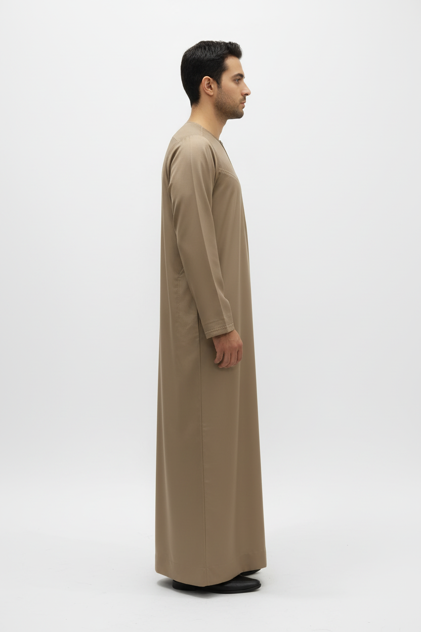 Beige Stone Zayd Thobe Side View