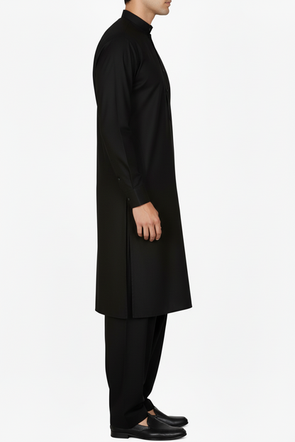 Men's Premium Shalwar Kameez Plain - Black