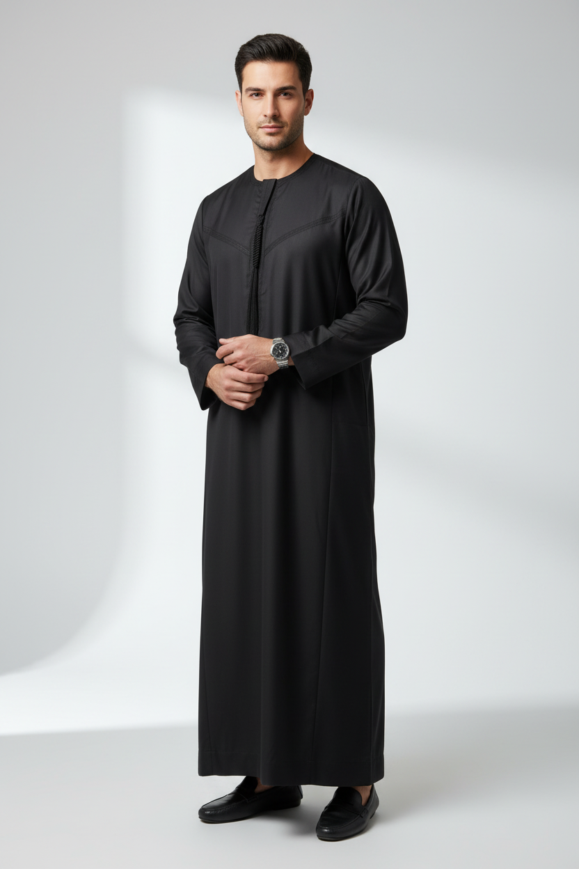 Black Thobe on Adult Male Model