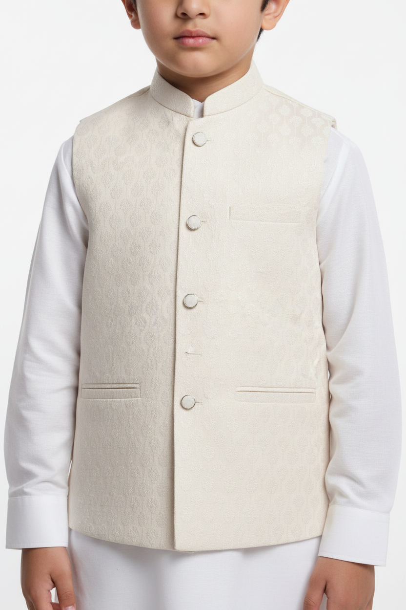 Boy in Daisy Design Waistcoat – Close Up