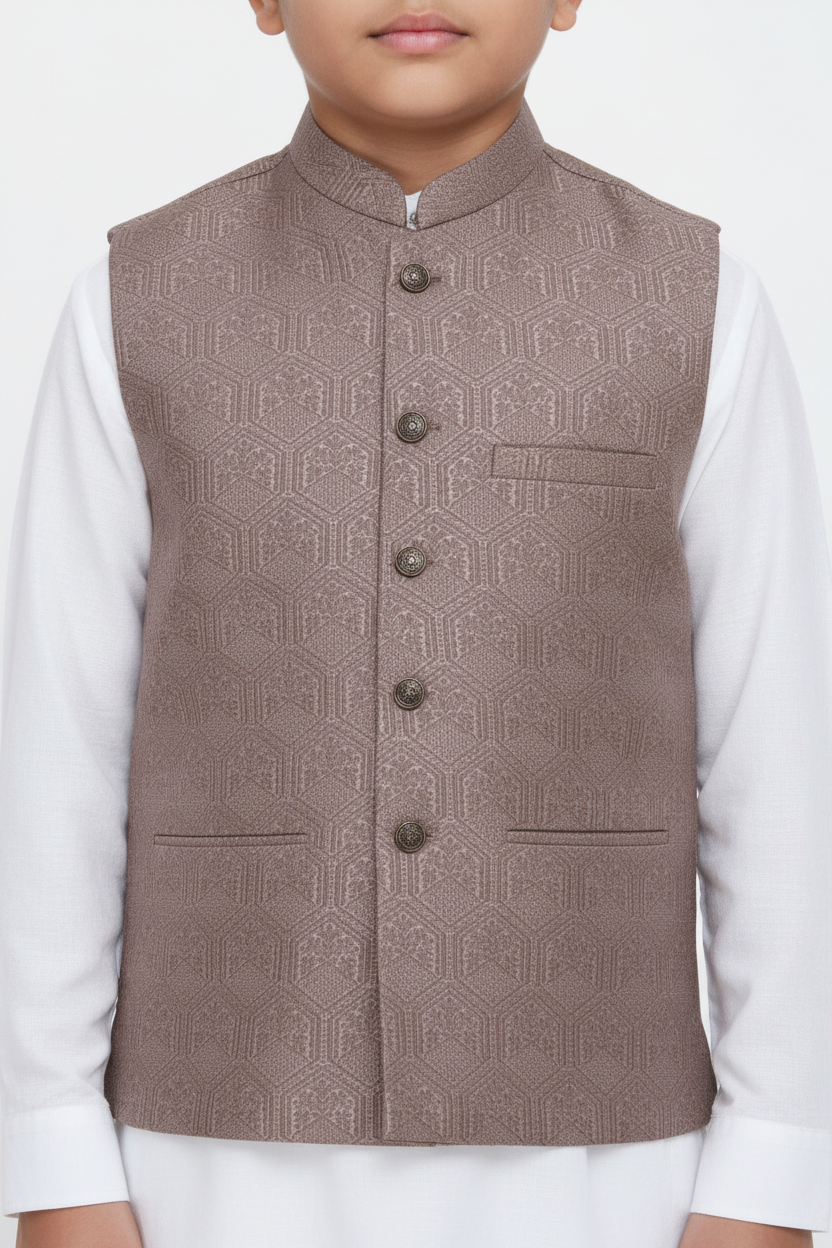 Boy in Hex Waistcoat – Close Up