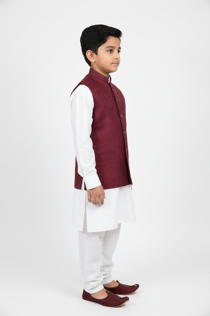 Boy in Maroon Paisley Vine – Side No Pocket