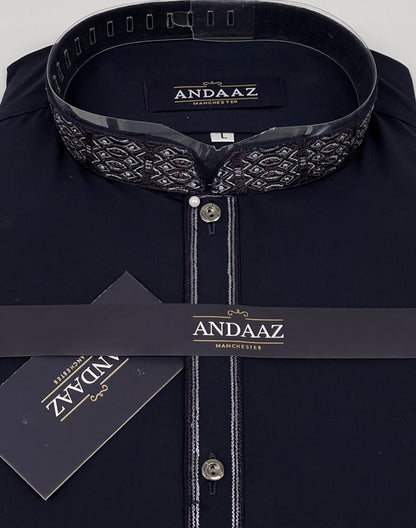 Men's Shalwar Kameez Navy 2 Embroidery