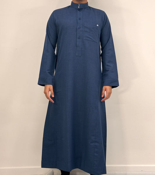 Men's Winter Saudi Thobe - Navy