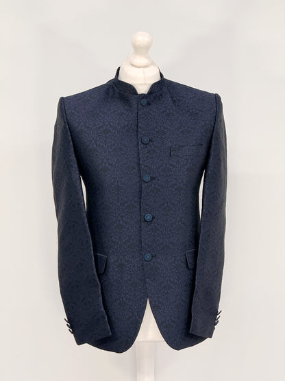 Men's Banarsi Navy Black Prince Jacket