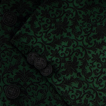 Men's Banarsi Green Black Prince Jacket