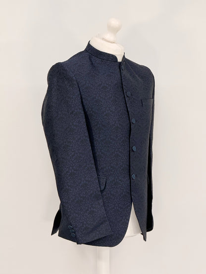 Men's Banarsi Navy Black Prince Jacket