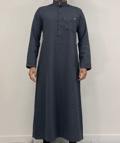 Men's Winter Saudi Thobe - Grey