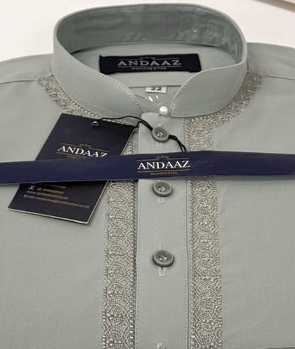 Boys Shalwar Kameez Pale Green with Piyala Embroidery