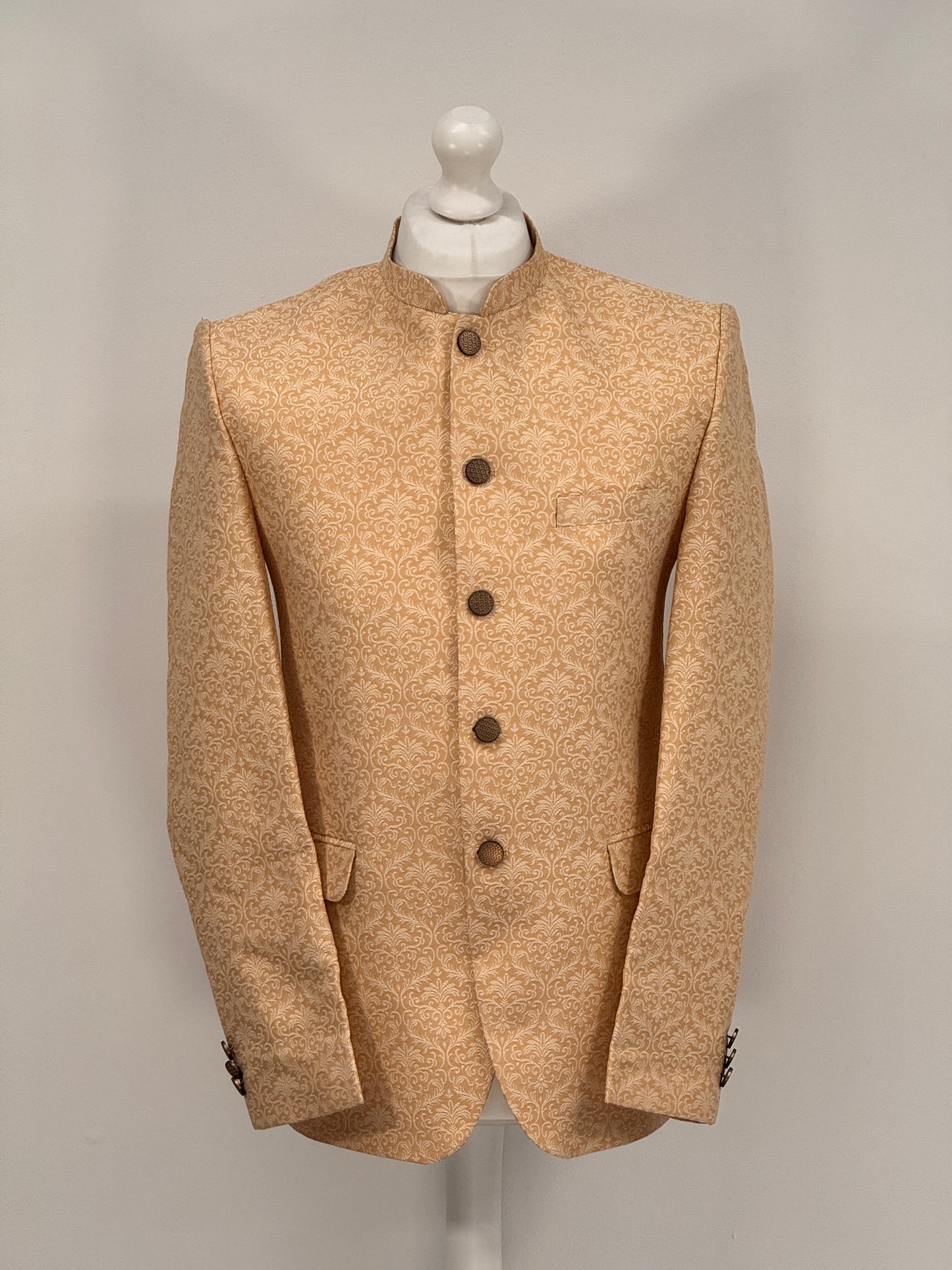 Men's Banarsi Peach Cream Prince Jacket