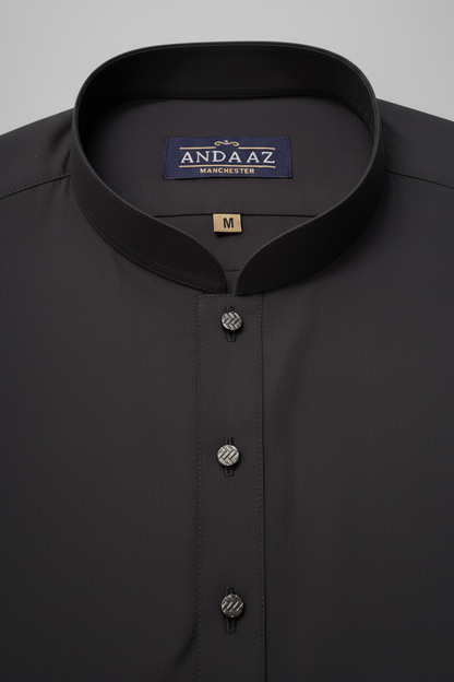 Charcoal Kameez Collar Detail