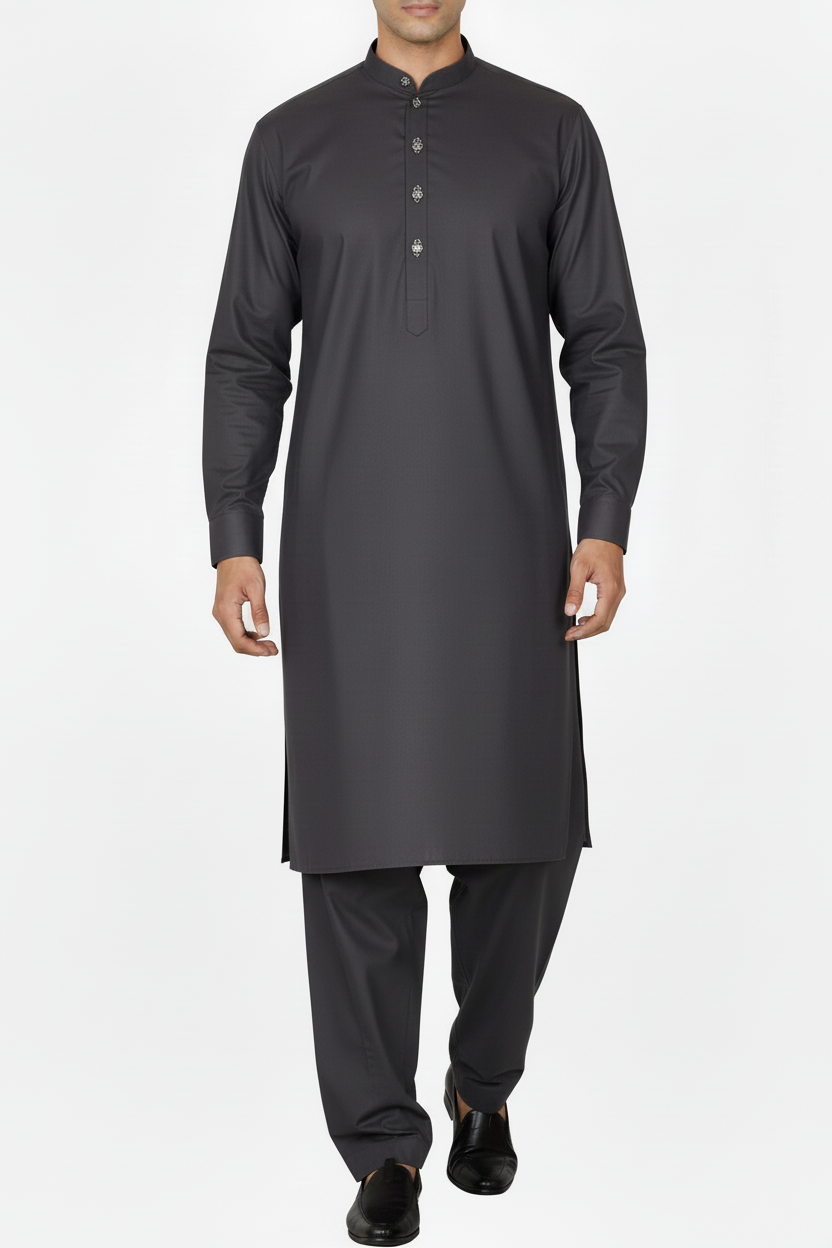 Charcoal Shalwar Kameez Front