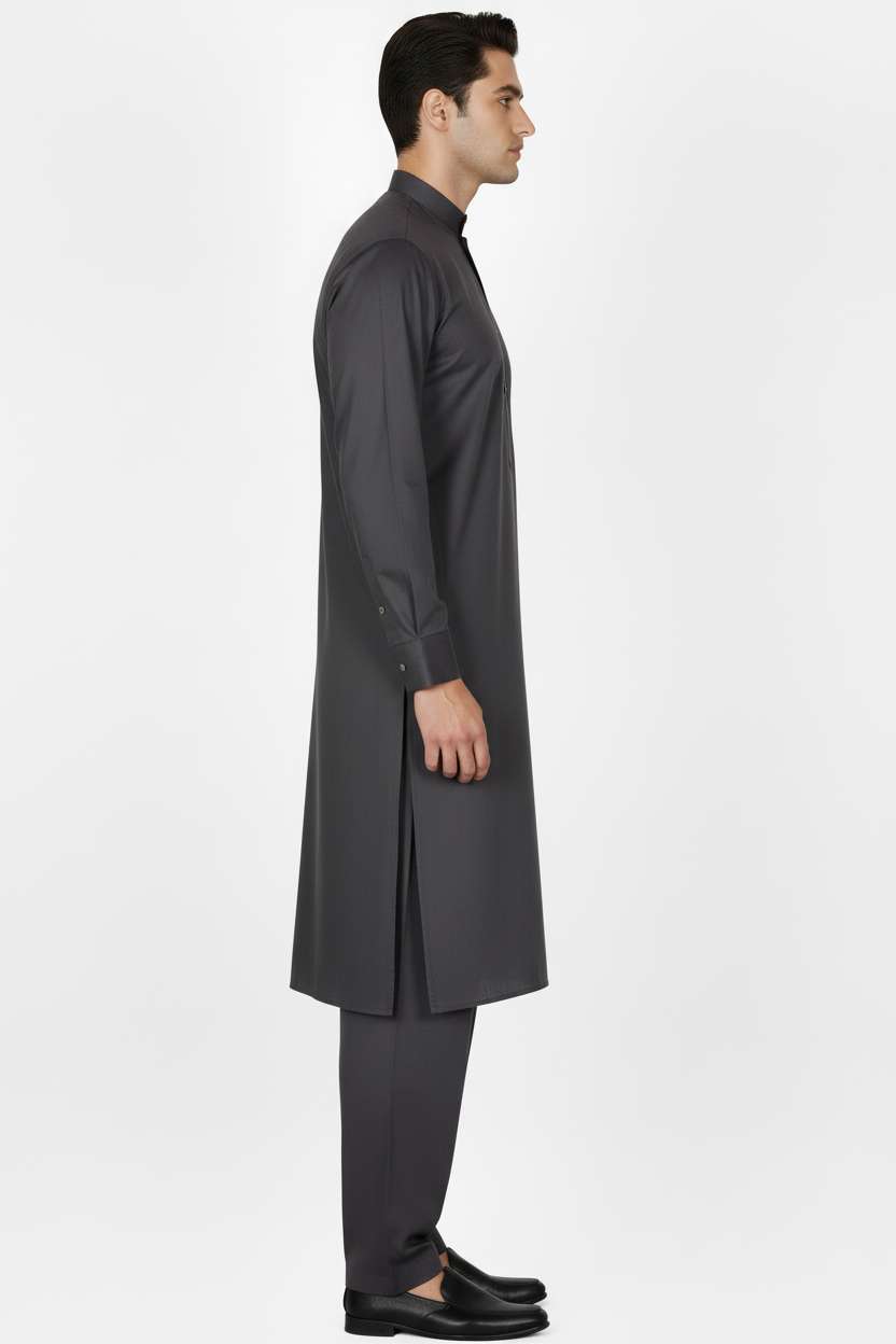 Charcoal Shalwar Kameez Side