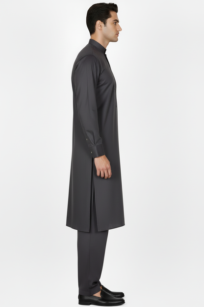 Charcoal Shalwar Kameez Side
