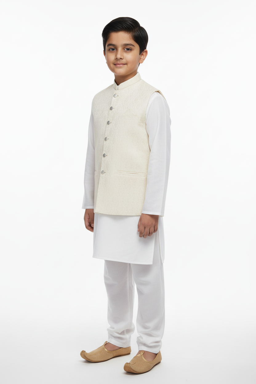 Cream Waistcoat Boy Three-Quarter
