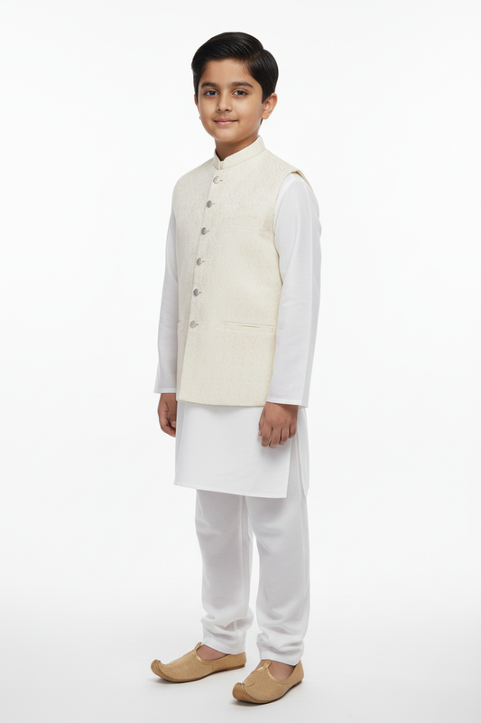 Cream Waistcoat Boy Three-Quarter