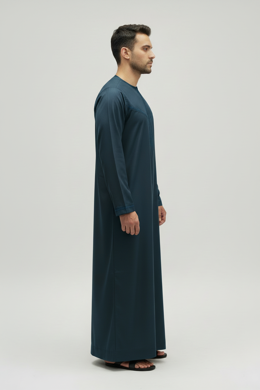 Dark Teal Zayd Thobe Side View