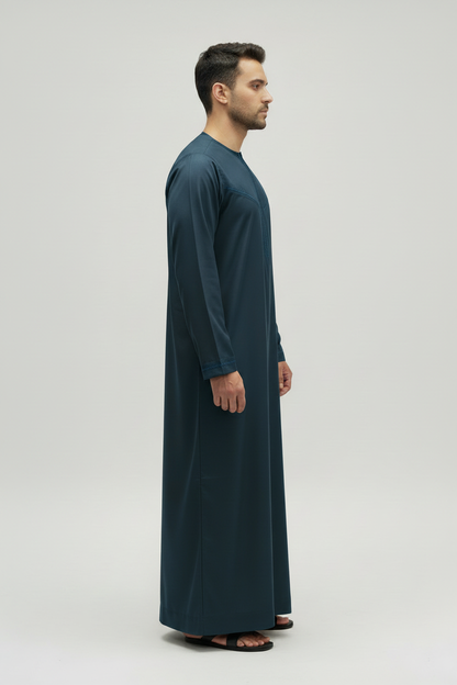 Dark Teal Zayd Thobe Side View