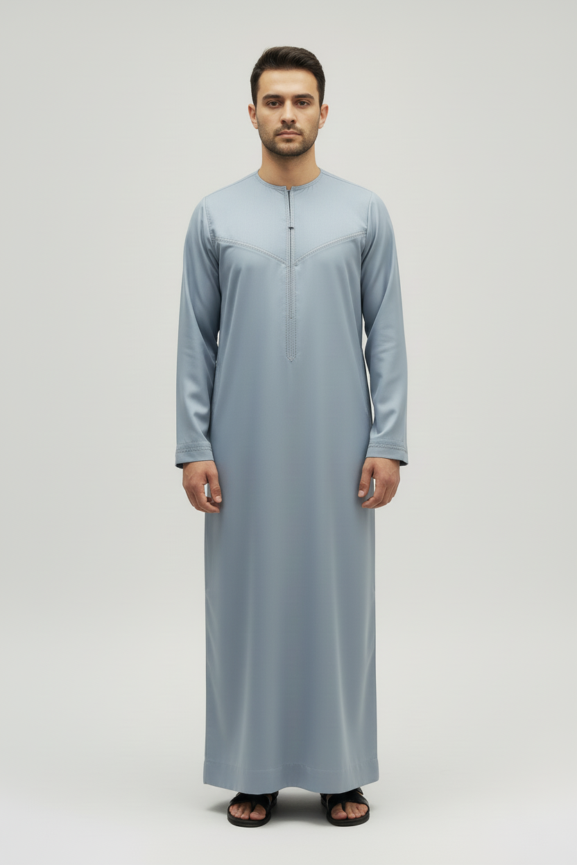 Dusty Blue Zayd Thobe Front View